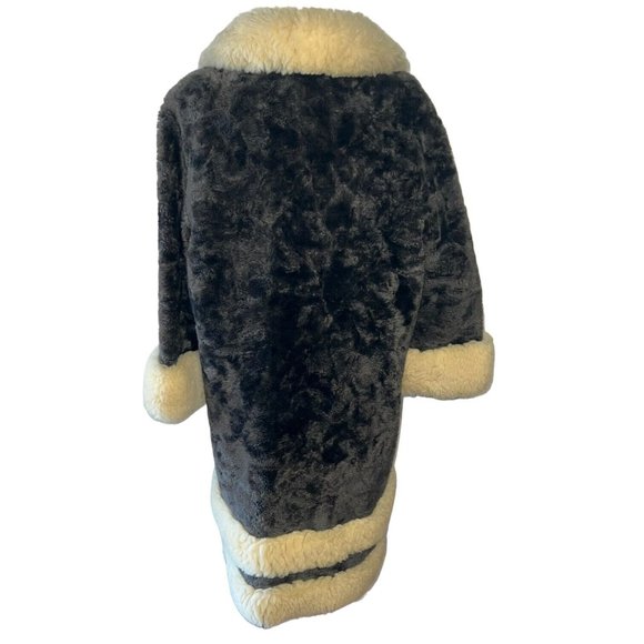 Vintage 60s/70s Mod Brown Fur Sears Fashions Lined Button Front Coat Size Medium - Picture 7 of 10